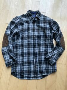 【ヴィンテージ】PENDLETON ペンドルトン TRAIL SHIRT ヴァージン・ウールシャツ M 希少エルボーパッチ ネルシャツ WOOL