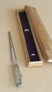 純銀製ペーパーナイフ 2　箱付　アンティーク　ビンテージ　シルバー　昭和レトロ