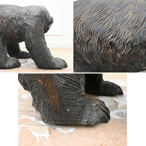 MM05 大型 幅77ｘ45.5 高48cm 31kg 木彫り 一刀彫 熊 クマの画像5