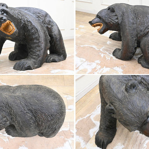 MM05 大型 幅77ｘ45.5 高48cm 31kg 木彫り 一刀彫 熊 クマの画像2