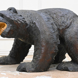 MM05 大型 幅77ｘ45.5 高48cm 31kg 木彫り 一刀彫 熊 クマの画像1