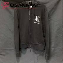 中古 ARMANI EXCHANGE スウェット セットアップ XS ブラック コットン アルマーニ エクスチェンジ パーカー ジップアップ パンツ 長袖 黒_画像2