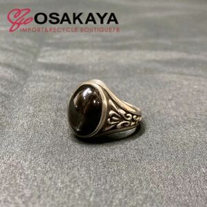  used FREE STYLEala Beth k black sterling SV925 silver #23 men's Freestyle accessory ring god .. natural stone black 