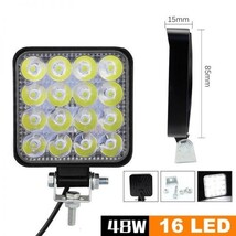 LED ワークライト 12V/24V 兼用 48W 6000K ホワイト 防水 作業灯 デッキライト 投光器 車幅灯 照明 トラック 4個set GZD05_画像2