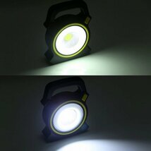 投光器 COBライト LED ワークライト USB充電 ソーラー ポータブル ハイビーム ロービーム 7992559 ブラック/イエロー 新品 1円 スタート_画像5