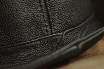 本革 レザー 中折れハット ハット 帽子 FEDORA HAT メンズ フェドラハット 7996231 ブラック 新品 1円 スタート_画像4