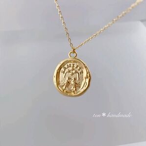 ラミティエ*コインネックレス 14kgfチェーン変更可 ゴールド メンズ ペア 鳥 バード ★購入は質問から