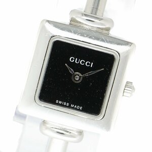 1円 稼働 GUCCI グッチ QZ 1900L 黒文字盤 SS バングル レディース ブランド 腕時計 クオーツ ウォッチ 中古 正規品 1127820231219