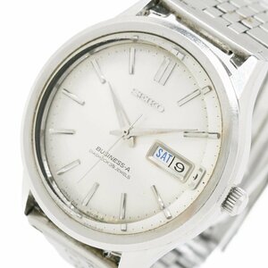 1円 稼働 SEIKO セイコー BUSINESS A 30石 DIASHOCK 8306-9030 AT 自動巻き デイト 銀 シルバー文字盤 SS コンビ 腕時計 1231520240123