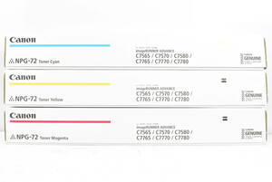 未使用 CANON 純正 トナー NPG-72 3色（シアン・マゼンタ・イエロー） キャノン ITBOX6O7SY3S-YR-J18-byebye