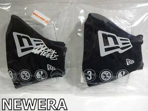 X4A005◆新品未使用まとめ売り◆ ニューエラ マスク NEWERA 、NewERA x WORK フェイスマスク ブラック 立体マスク ストレッチ 2枚セット