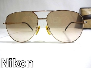 X4A051■本物■ ニコン Nikon 4211ヴィンテージ ティアドロップ ゴールド色 サングラス メガネ 眼鏡 メガネフレーム ケース付き