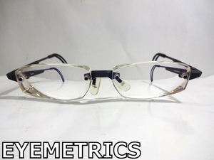 X4A064■本物■ アイメトリクス EYEMETRICS 日本製 定価49500円 ツーポイント ネイビー ブルーライトカット PC メガネ 眼鏡 メガネフレーム