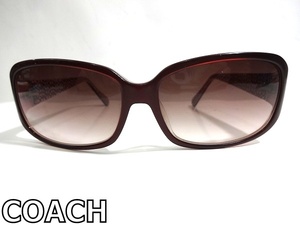 X4A069■本物■ コーチ COACH ボルドー&ピンク&フラワーストーンデザイン サングラス メガネ 眼鏡 メガネフレーム