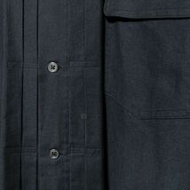 DIGAWEL ディガウェル コットンオックス生地 胸プリーツ トラッカー ロングシャツ コート size.1 (S) ブラック オーバーサイズ_画像4