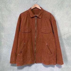 Papas パパス コットンナイロン ツイル スイングトップ ジップブルゾン ゴルフ ジャケット size.L オレンジ ブラウン 背中アジャスター