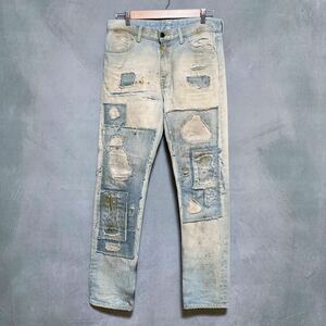 希少 N.HOOLYWOOD エヌハリウッド Patchwork Grange Denim Pants パッチワーク リペア加工 ダメージ ジーンズ デニムパンツ size.38 (M)