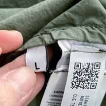 C.P.COMPANY POPELINE MIXED AUXILIARY POCKET JACKET コットン ガーメントダイ オーバーシャツ ジャケット レンズロゴ size.L グリーン_画像9