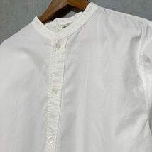 日本製 FIDES フィデス BAND COLLAR SHIRT ピンオックス コットン バンドカラー ワイドシルエット シャツ size.L ホワイト 無地_画像3