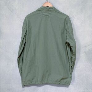 C.P.COMPANY POPELINE MIXED AUXILIARY POCKET JACKET コットン ガーメントダイ オーバーシャツ ジャケット レンズロゴ size.L グリーンの画像4