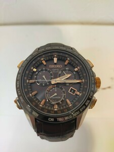 M SEIKO セイコー ジャンク品 ASTRON アストロン GPSソーラー 8X82-0AB0-1 クロノグラフ デイト メンズ ブラック文字盤 インボイス対応