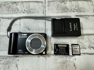 【40305.0124M】Panasonic パナソニック LUMIX DMC-TZ7 ブラック デジタルカメラ 本体+バッテリー+充電器 通電確認済み 中古
