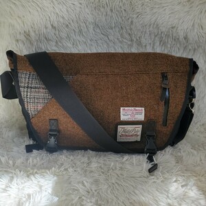  rare Harris tweed master-piece mesenja- back shoulder bag high capacity collaboration back diagonal ..