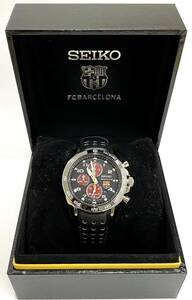 【12808】美品　SEIKO セイコー スポーチュラ FCバルセロナモデル 7T62-0KV0 動作確認済