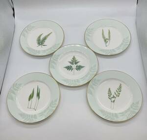 中古 保管品 【 GRAND VERT Noritake Bone China 4622 皿 5枚 】 ノリタケ ボーンチャイナ プレート 食器 ブランド グランヴェール 萌黄野