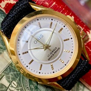 【動作良好】★送料無料★ オリス ORIS メンズ腕時計 ホワイト ゴールド 手巻き ヴィンテージ アンティーク