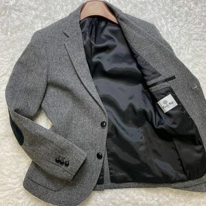 極美品 未使用級 メンズビギ MEN'S BIGI テーラードジャケット アウター ブレザー エルボーパッチ くるみボタン 胡桃 ヘリンボーン ウール 