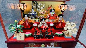 雛人形 天其雅 三喜作 五人飾り ひな人形 ひな祭り 日本人形 三月節句 オルゴール付き ケース付き 希少