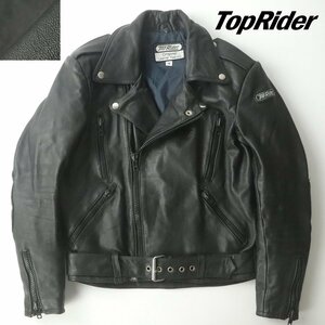 美品 南海部品 NANKAI TOPRIDER ナンカイ トップライダー 牛革 カウレザー ダブルライダースジャケット 黒 ブラック M バイクウェア-