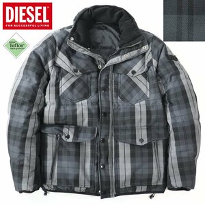 【テフロン加工！撥水】国内正規品 極美品 DIESEL ディーゼル 肉厚 ダウンジャケット チェック M ブルゾン メンズ【相場価格￥45,950-】