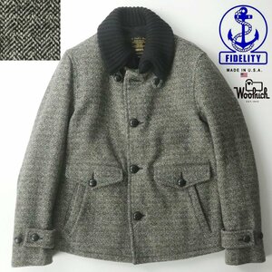 【コラボ！】極美品 USA製 FIDELITY ｘ WOOLRICH フィデリティ ウールリッチ ツイードウール スパニッシュジャケット ヘリンボーン M