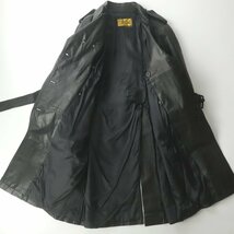 【70年代当時物！】美品 Mr.VAN BY VAN JACKET ミスターヴァン 牛革 カウレザー トレンチコート 黒 ブラック L ロング丈 ヴィンテージ-_画像3