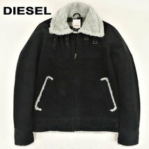 相場価格￥52,800- 美品 DIESEL ディーゼル コーデュロイ ミリタリー TYPE B-3 ボマージャケット 裏ボア ブラック S (JP:M)フライト バイク_画像1