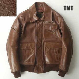 【100着限定！】美品 T.M.T. ティーエムティー TJK-F09SP02 山羊革 ゴートレザー TYPE A-2 フライトジャケット ブラウン 茶 XS ブルゾン