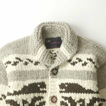 美品 カナダ製 MERINO メリノ ヴァージンウール カウチンセーター ニットカーディガン サンダーバード柄 JP:M【相場価格￥42,000-】_画像2