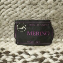 美品 カナダ製 MERINO メリノ ヴァージンウール カウチンセーター ニットカーディガン サンダーバード柄 JP:M【相場価格￥42,000-】_画像7