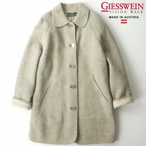 美品 オーストリア製 GIESSWEIN ギースヴァイン ウール チロリアン ジャケット ロングコート グレージュ 40 JP:M-L【相場価格￥90,000-】