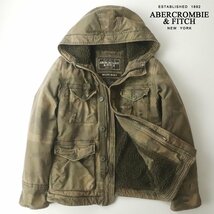 美品 アバクロ ABERCROMBIE＆FITCH WILCOX JACKET ヴィンテージ加工 ミリタリーパーカ カモフラ柄 L 裏ボア 並行輸入【相場価格￥47,250-】_画像1