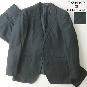 美品 TOMMY HILFIGER トミーヒルフィガー 春夏 インディゴ リネン混 シングルスーツ ネイビー 紺 46 JP:M 2ピース【相場価格￥121,000-】