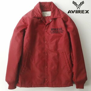 美品 AVIREX アヴィレックス 6172144 VARSITY COACH JACKET ヴァーシティー コーチジャケット レッド 赤 M 中綿【相場価格￥16,280-】