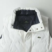 極美品 LACOSTE ラコステ BH310E コットンピケ ディアプレックスラミネート ダウンベスト 白 ホワイト 50/4 JP:M 【定価￥31,900-】_画像2