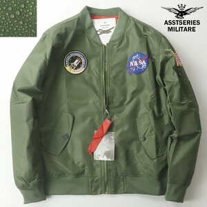 新品タグ付き ASSTSERIES MILITARE TYPE L-2 スペースシャトル NASA セミデコ ワッペン付 フライトジャケット カーキ XL ミリタリー