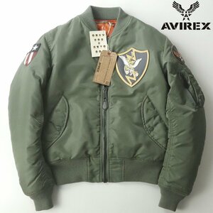 新品タグ付き 訳あり AVIREX アヴィレックス 6162172 豪華ワッペン TYPE MA-1 フライトジャケット セージグリーン M【定価￥31,900-】