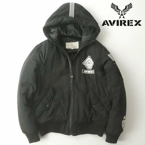 美品 AVIREX アヴィレックス 6182183 SUSTANS MA-1 WARM LINED HOODIE ウォームラインドフーディー 中綿 パーカ M【相場価格￥28,600-】