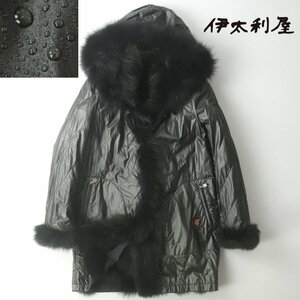 ★美品 伊太利屋 La Moda GOJI ラモーダゴジ ラクーンファー使用 撥水ナイロン リバーシブルコート 9 JP：M 毛皮 【相場価格￥128,000-】