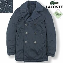 相場価格￥47,300- 極美品 LACOSTE ラコステ 高機能！撥水 テフロン加工 ダウン Pコート ピーコート グレー 50/4(JP:L) メンズ_画像1